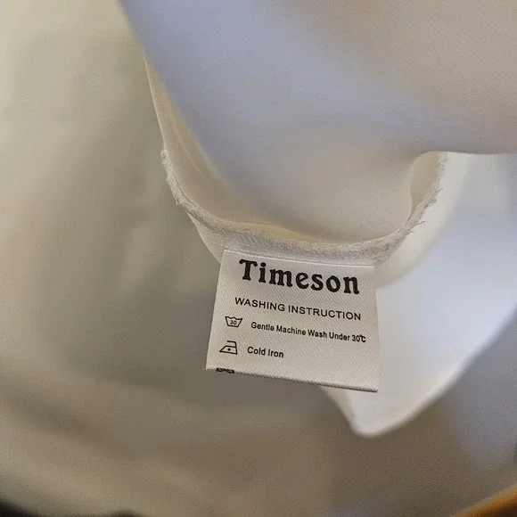 Timeson Women's‎ White V-Neck T-shirt Flowy Blouse Medium - Picture 6 of 7